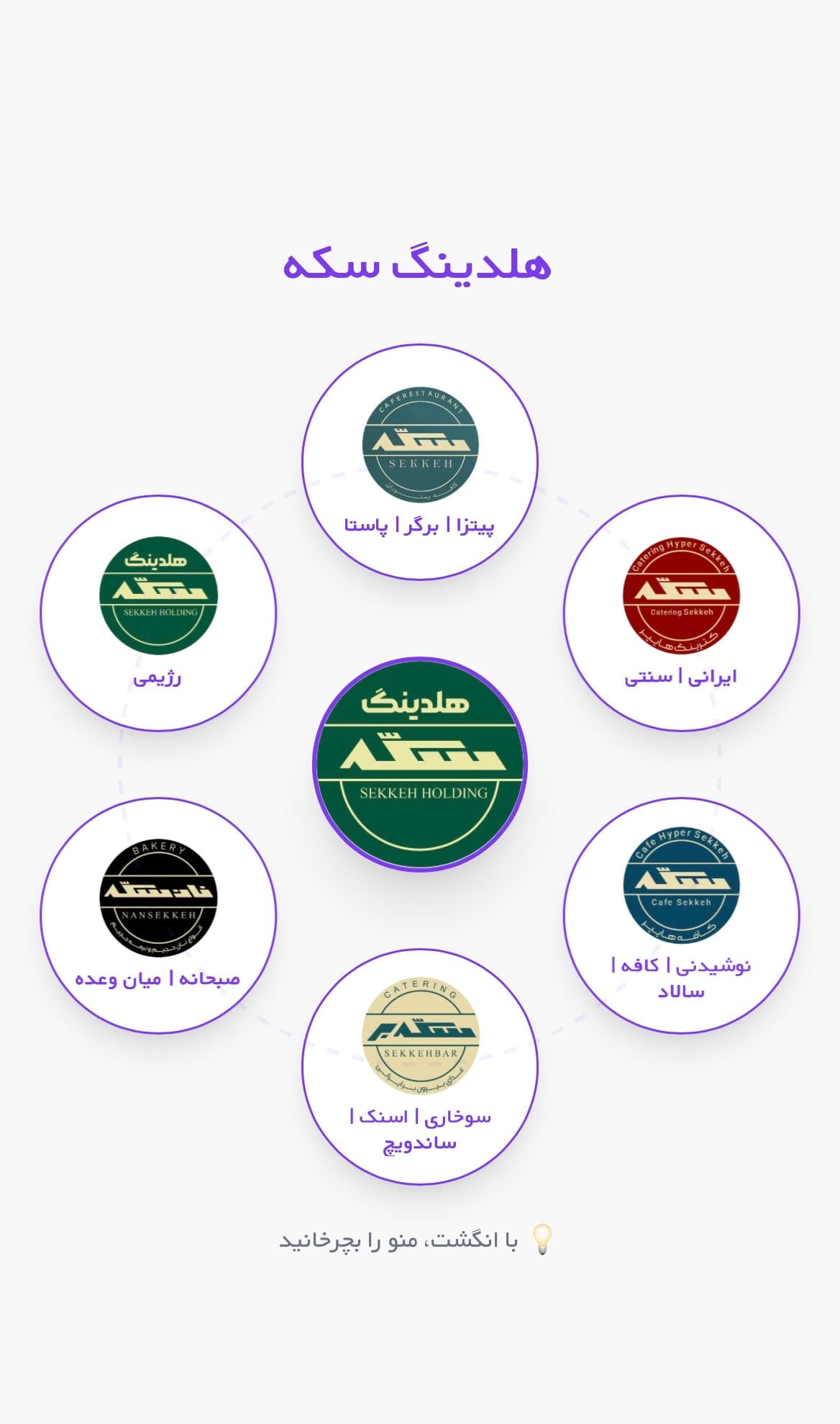 مجموعه سکه - نمونه منوی دیجیتال ایر منو